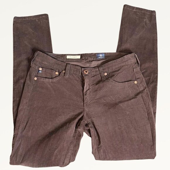 AG Adriano Goldschmied The Legging Super Skinny - Coffee Bean Corduroy Size 29R - Picture 1 of 10